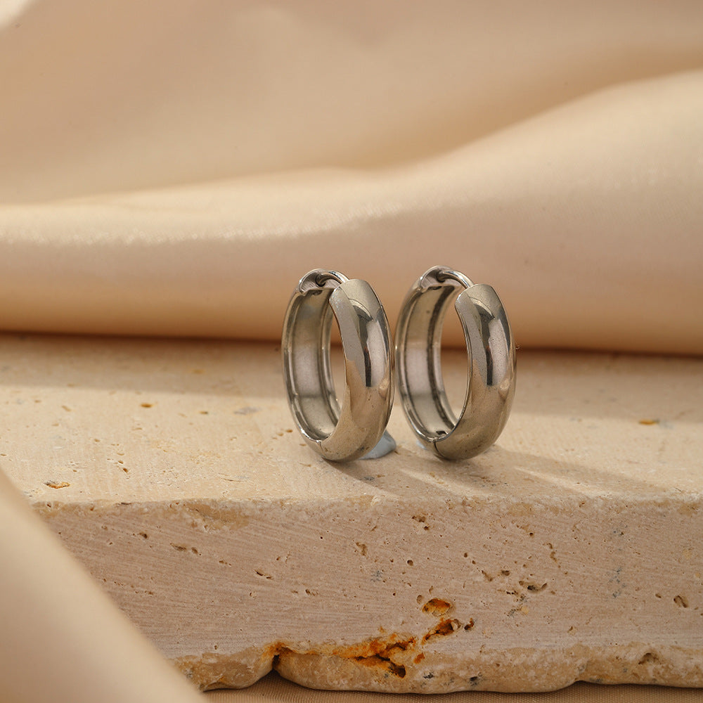 Chunky Hoop Earring | 14mm | Silver