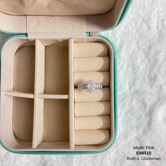 Diamond Cut SIlver Rings | EMR10 | Matte Pink