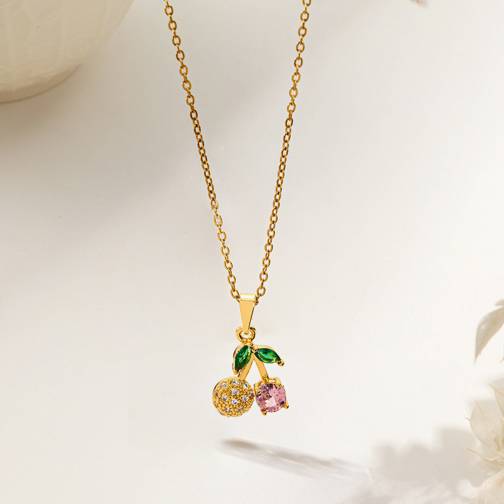 Necklace | SN319 | Diamond Cherry | Pink