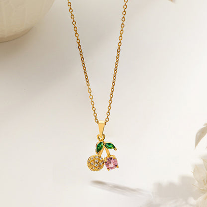 Necklace | SN319 | Diamond Cherry | Pink