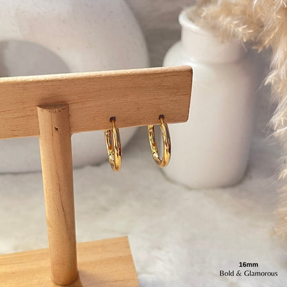 Simple Hoop Earring | 16mm | Gold