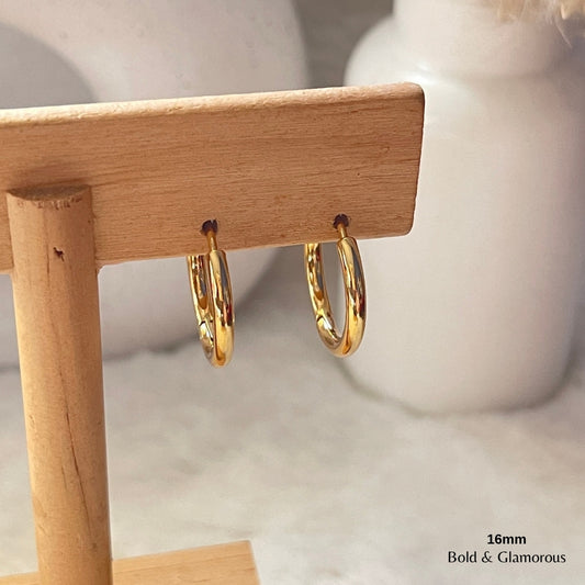 Simple Hoop Earring | 16mm | Gold