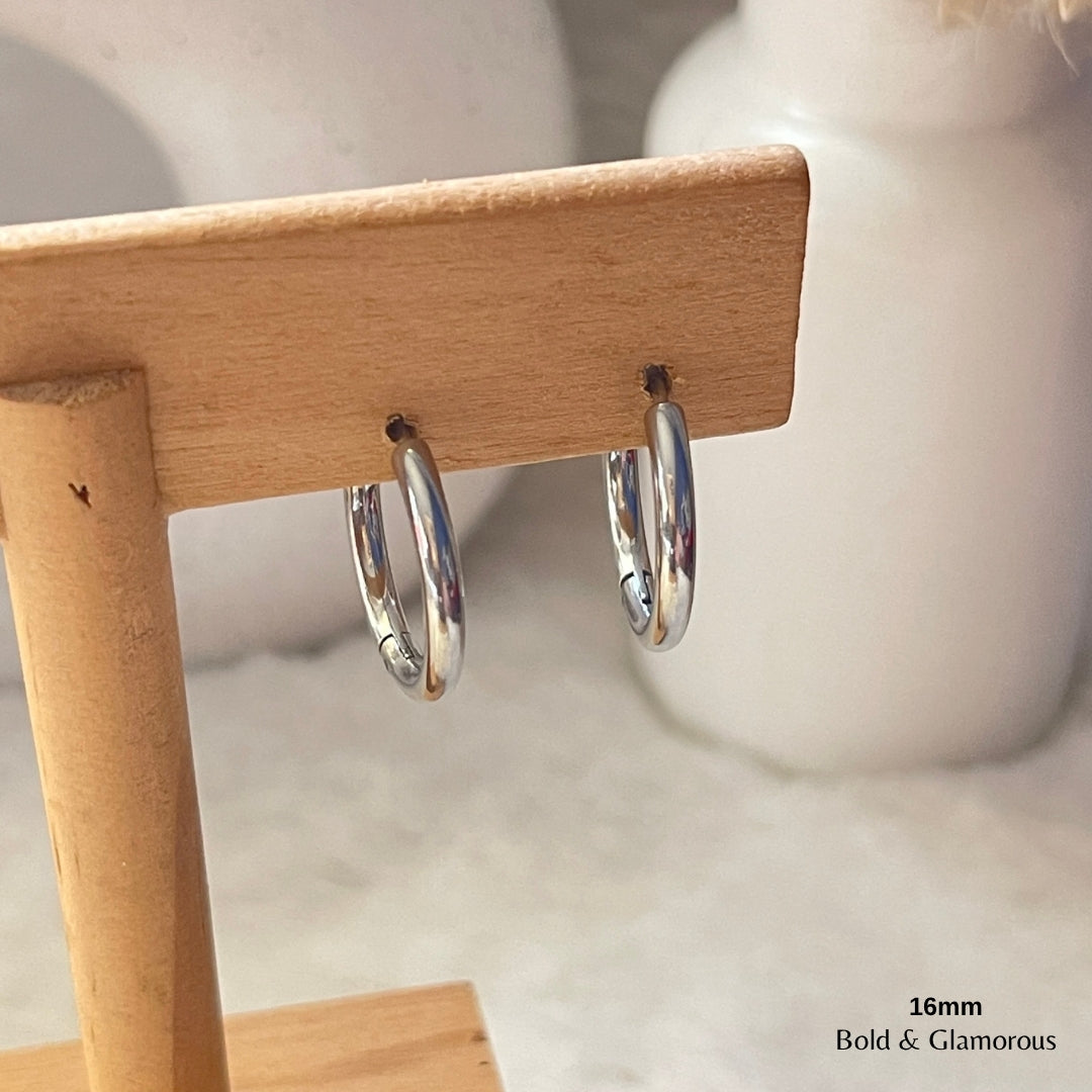 Simple Hoop Earring | 16mm | Silver