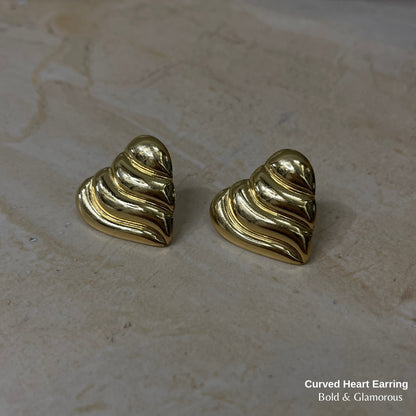 Statement Earring | STE012 | Curved Heart Earring