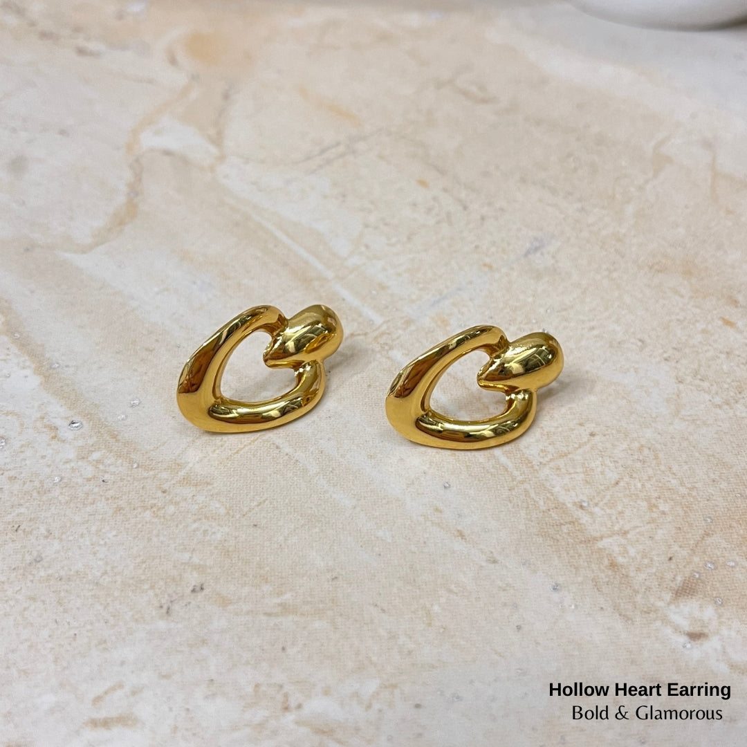 Statement Earring | STE013 | Hollow Heart Earring