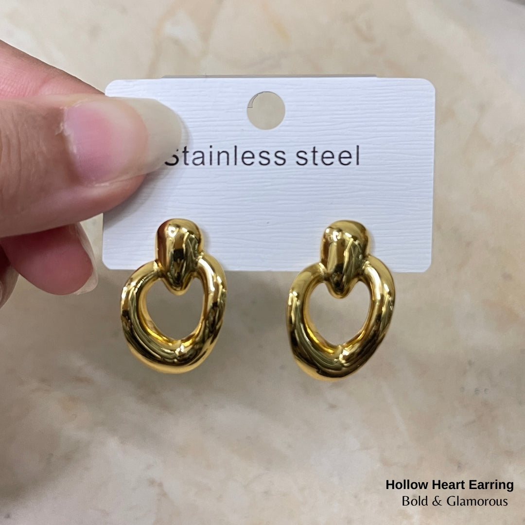 Statement Earring | STE013 | Hollow Heart Earring