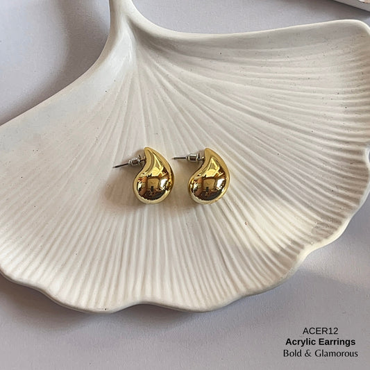 Acrylic Half Hoop Earring | ACER12 | Gold