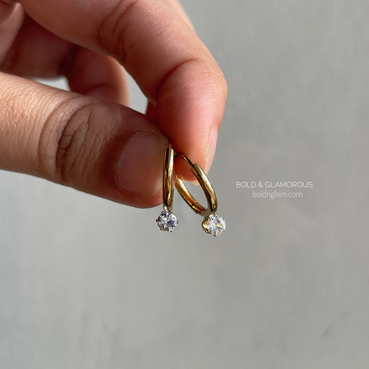 Hoop Earring Single Stone