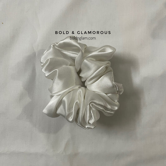 Japanese Silk Scrunchies #6 White