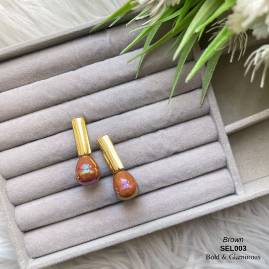 Ballon Drop Earrings | SEL003 | Brown