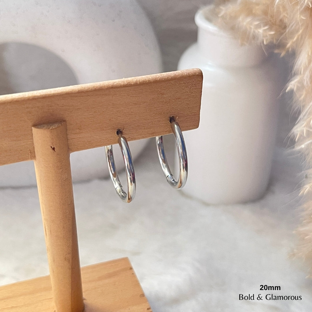 Simple Hoop Earring | 20mm | Silver