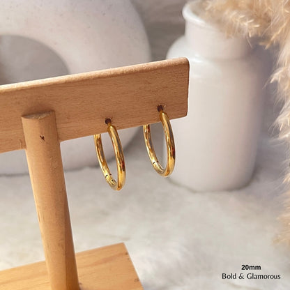 Simple Hoop Earring | 20mm  | Gold