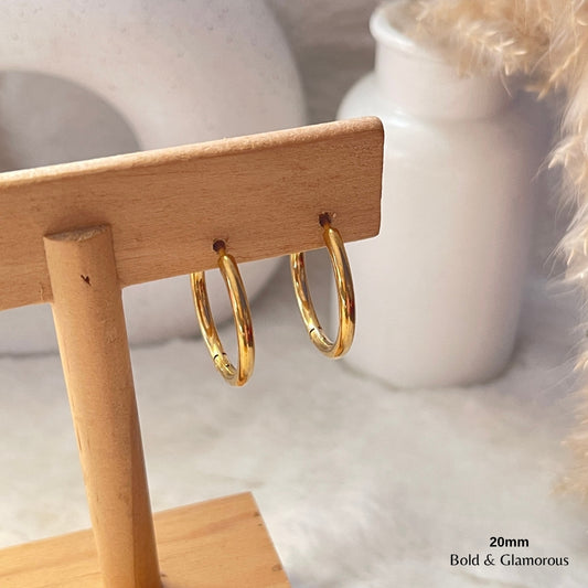 Simple Hoop Earring | 20mm  | Gold