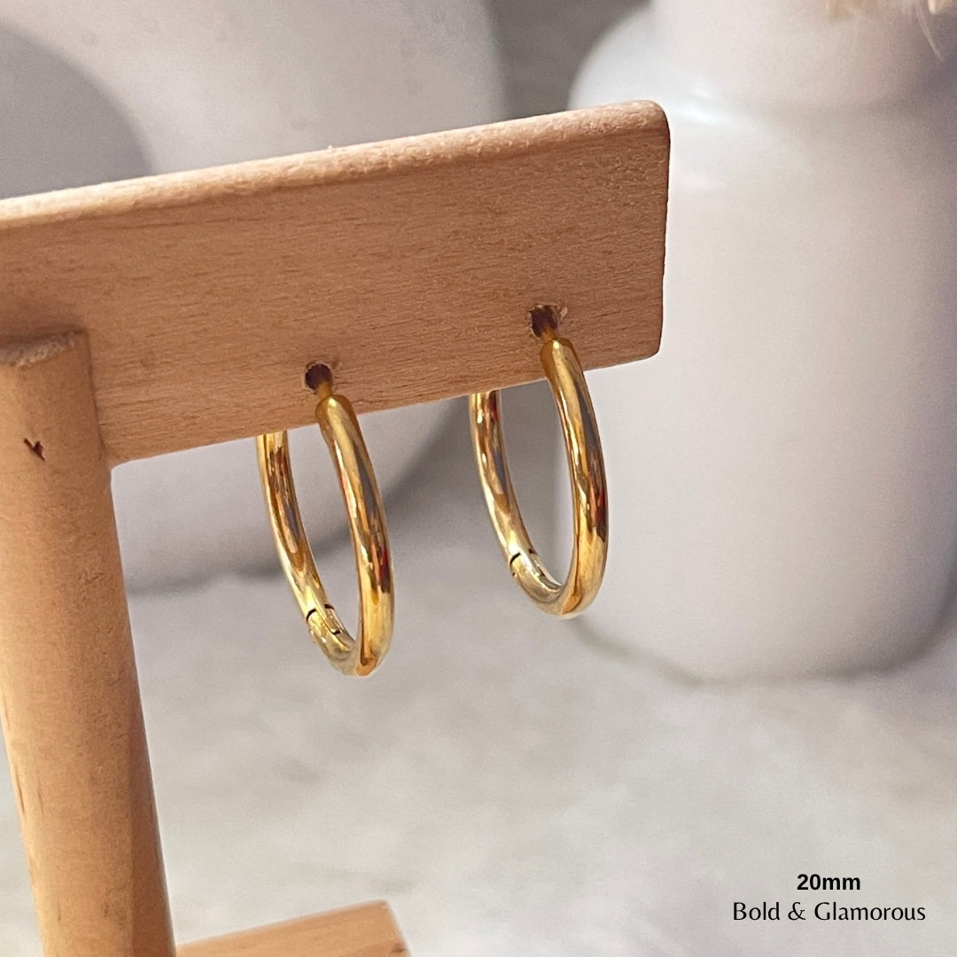 Simple Hoop Earring | 20mm  | Gold