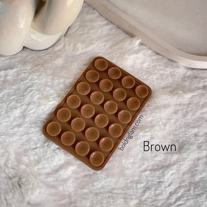 Double Sided Silicone Suction Pad | Brown