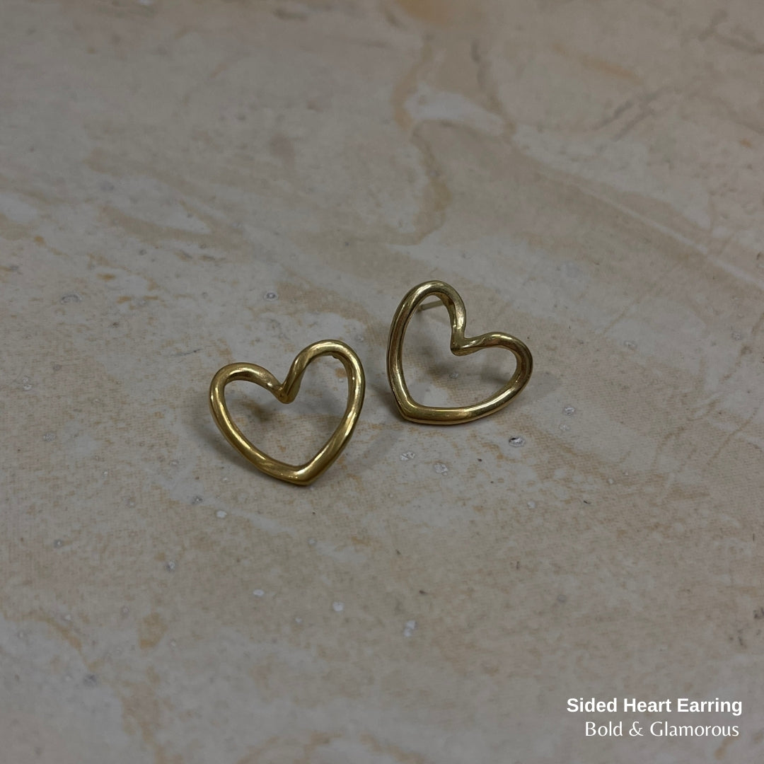 Statement Earring | STE018 | Sided Heart Earring