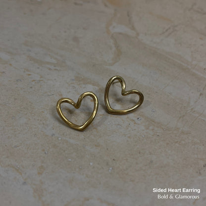 Statement Earring | STE018 | Sided Heart Earring