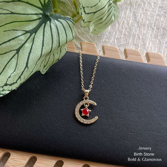 Moon Birthstone Pendant | MBP01 | January