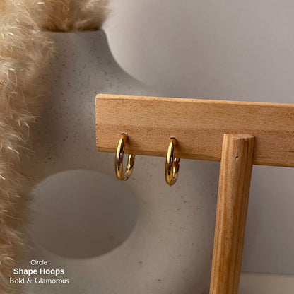 Shape Hoop Earring | Circle | Gold