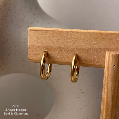 Shape Hoop Earring | Circle | Gold