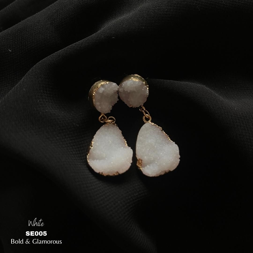 Cluster Crystal Earring | SE005 | White