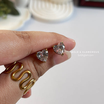 Stud Earring | STE101 | Zircon Heart