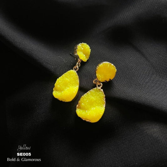 Cluster Crystal Earring | SE005 | Yellow