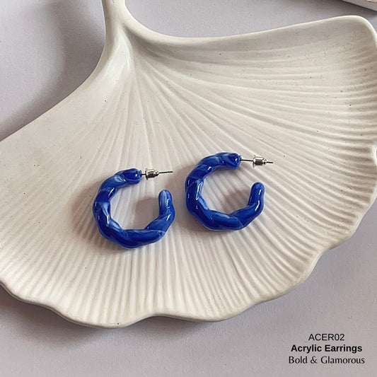 Acrylic Half Hoop Earring | ACER02 | Blue