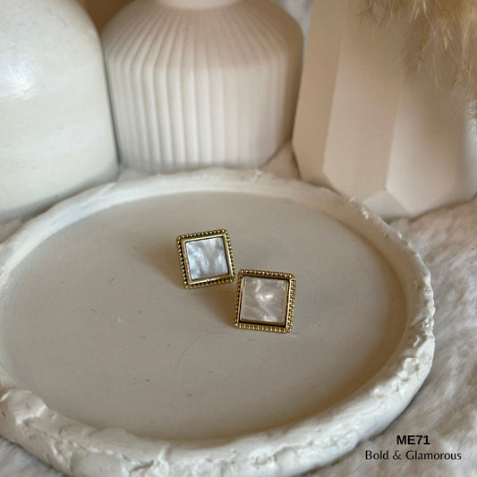 Stud Earring | ME71 | Riane | White