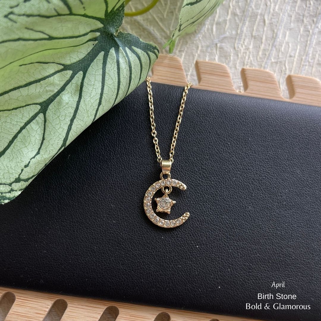 Moon Birthstone Pendant | MBP01 | April