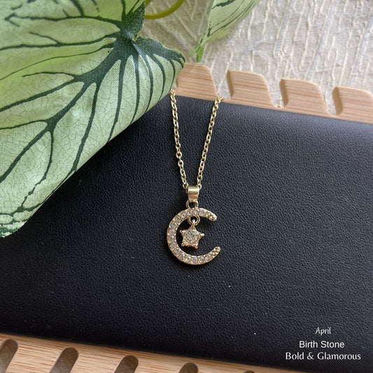 Moon Birthstone Pendant | MBP01 | April