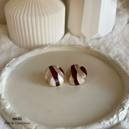 Stud Earring | ME65 | Bekka | Brown