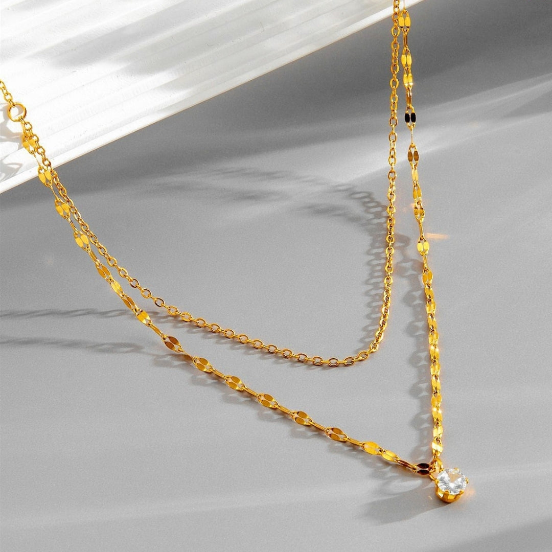Necklace | SN241 | Layered Simple Stone II