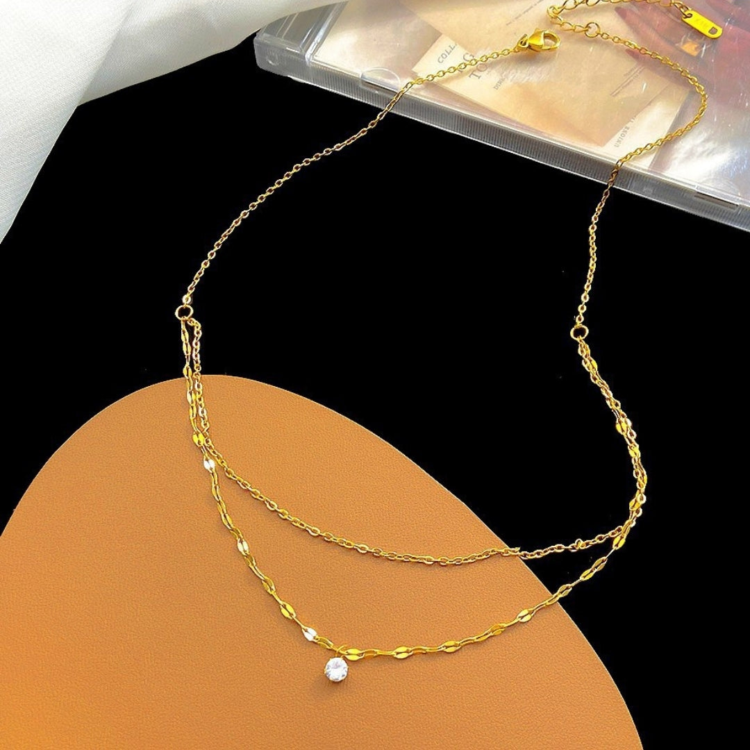 Necklace | SN241 | Layered Simple Stone II