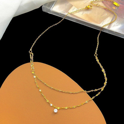 Necklace | SN241 | Layered Simple Stone II