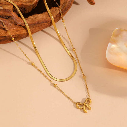 Necklace | SN245 | Layered Bow