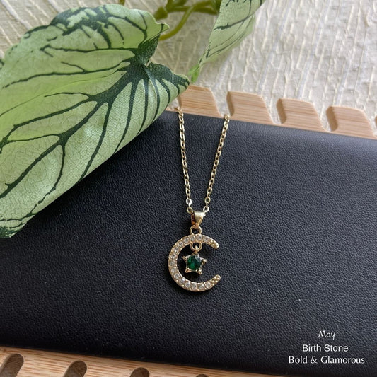 Moon Birthstone Pendant | MBP01 | May