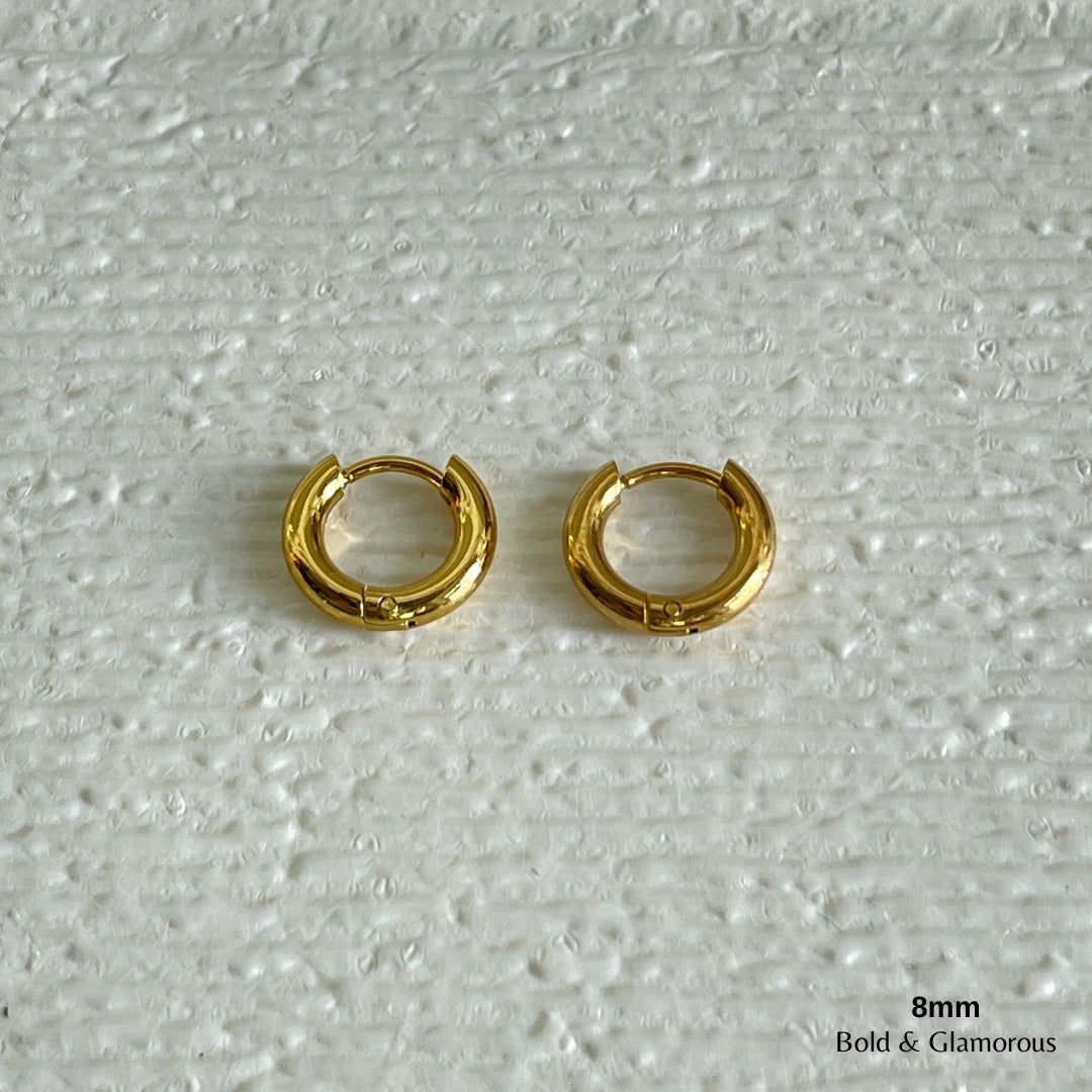 Simple Hoop Earring | 8mm | Gold
