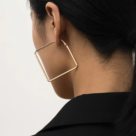 Geometric Big Hoop Earring | SE035