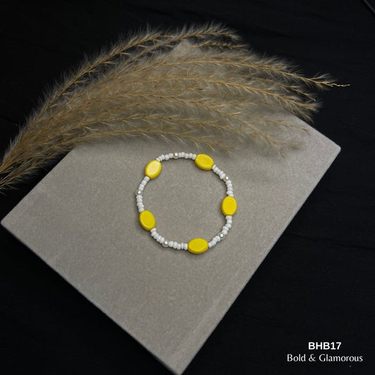 Beaded Bracelet | BHB17 | Yellow-White