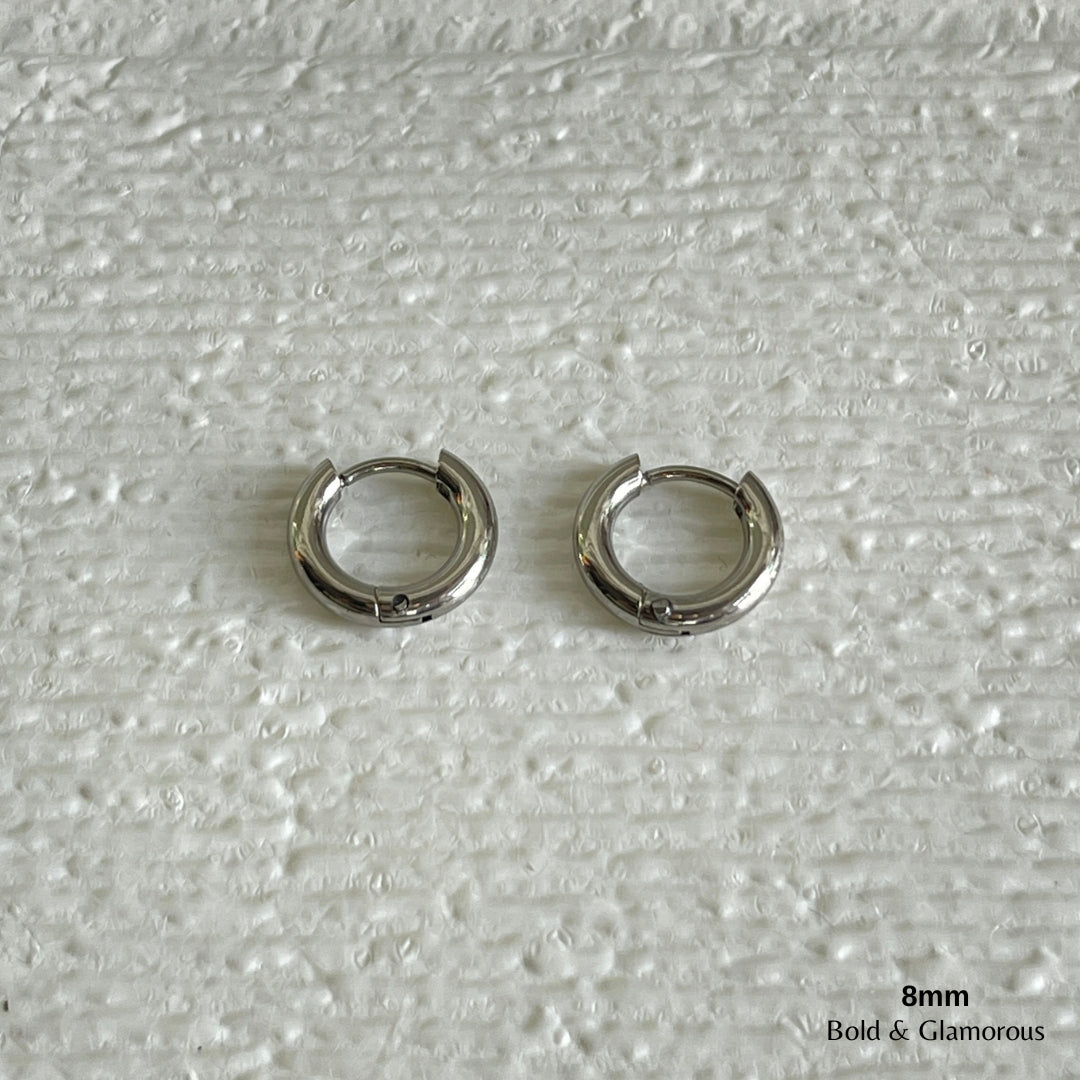 Simple Hoop Earring | 8mm | Silver