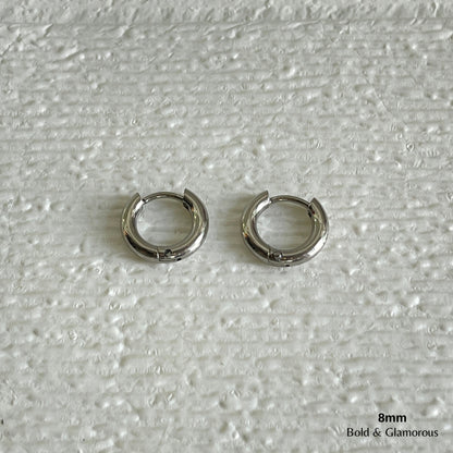 Simple Hoop Earring | 8mm | Silver