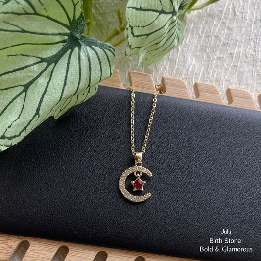 Moon Birthstone Pendant | MBP01 | July