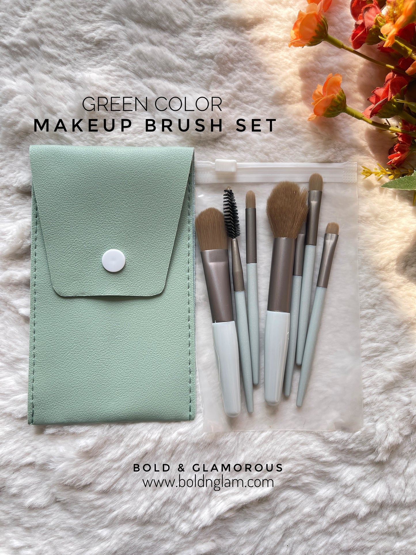 8-Piece Mini Makeup Brush Set | Green