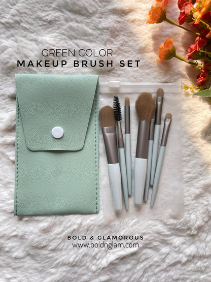 8-Piece Mini Makeup Brush Set | Green