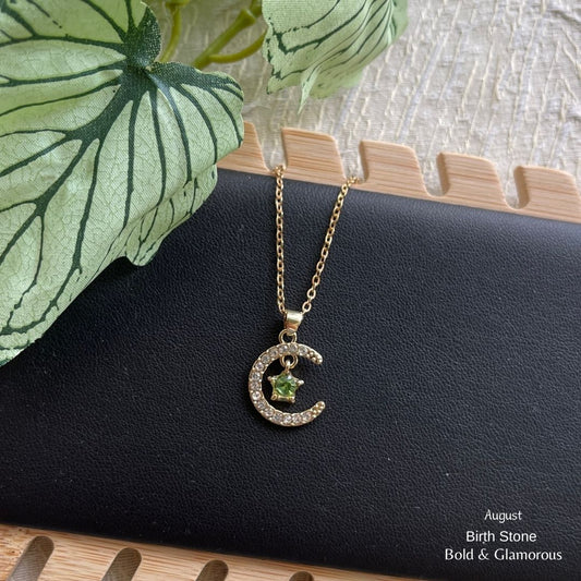 Moon Birthstone Pendant | MBP01 | August