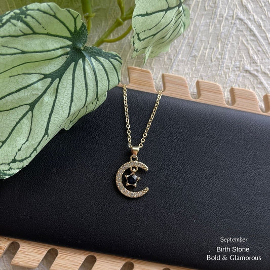 Moon Birthstone Pendant | MBP01 | September