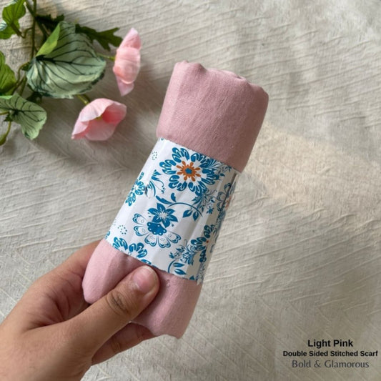 Double Sided Stitched Hijab Scarfs | Light Pink