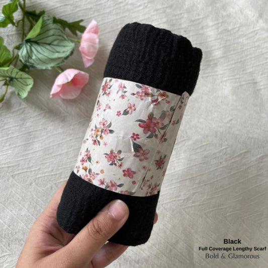 Full Coverage Lengthy Hijab Scarfs | Black