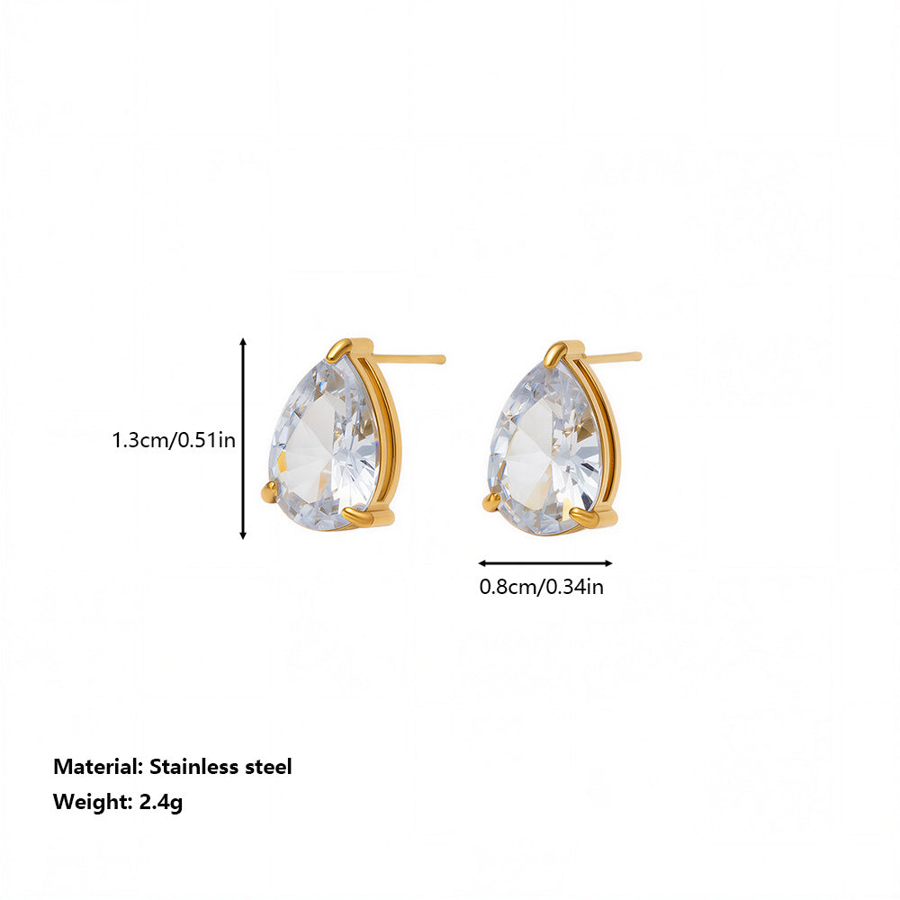 Stud Earring | STE101 | Zircon Water Drop